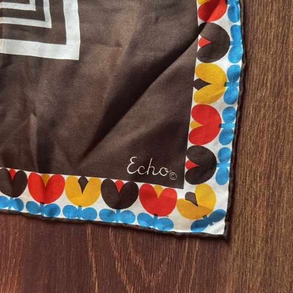 Echo Silk Flower design Scarf - Picture 2 of 6